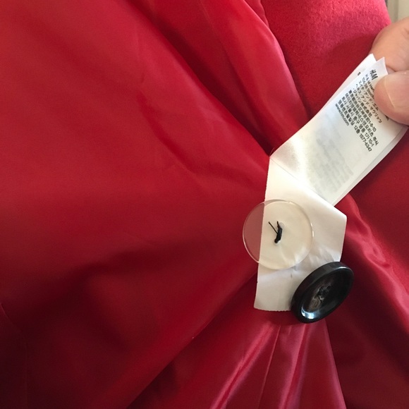 H&M Red Pea Coat with Classic Collar and Long Sleeves - Picture 6 of 7